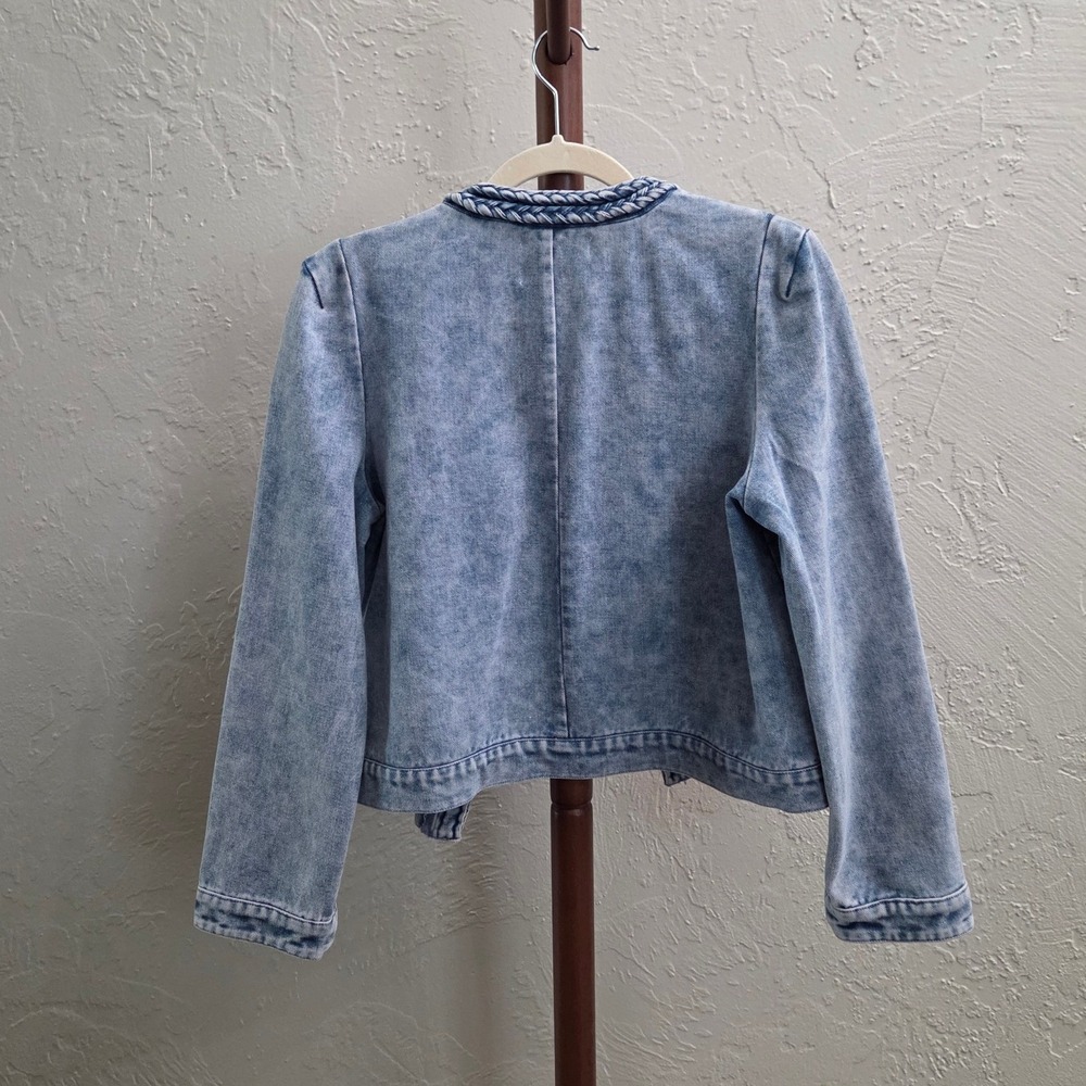 J122. Braided Acid Wash Denim Jacket - Picture 5 of 7
